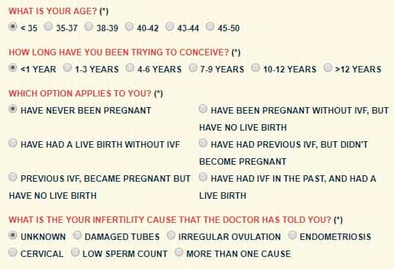 IVF success rate calculator